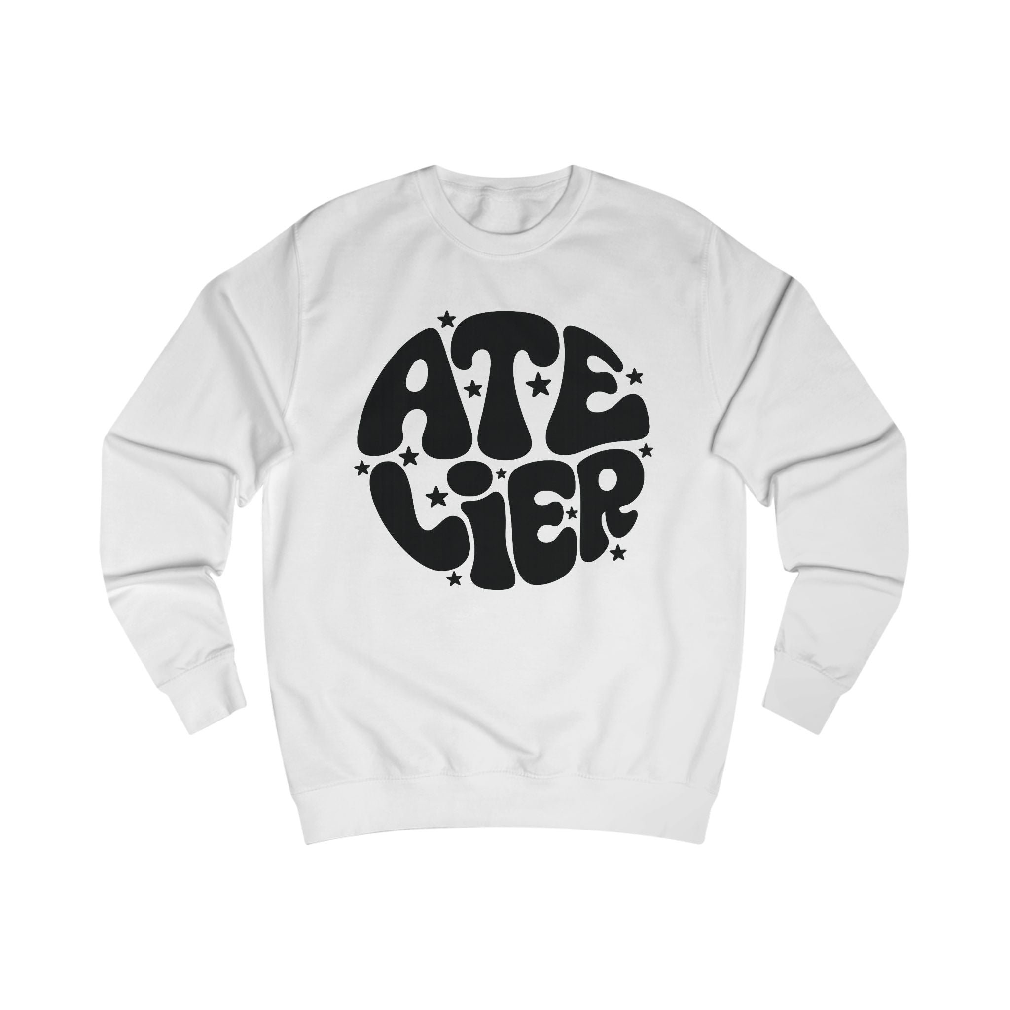 Atelier Retro Logo Sweatshirt — Vintage Psychedelic Art Studio Crewneck