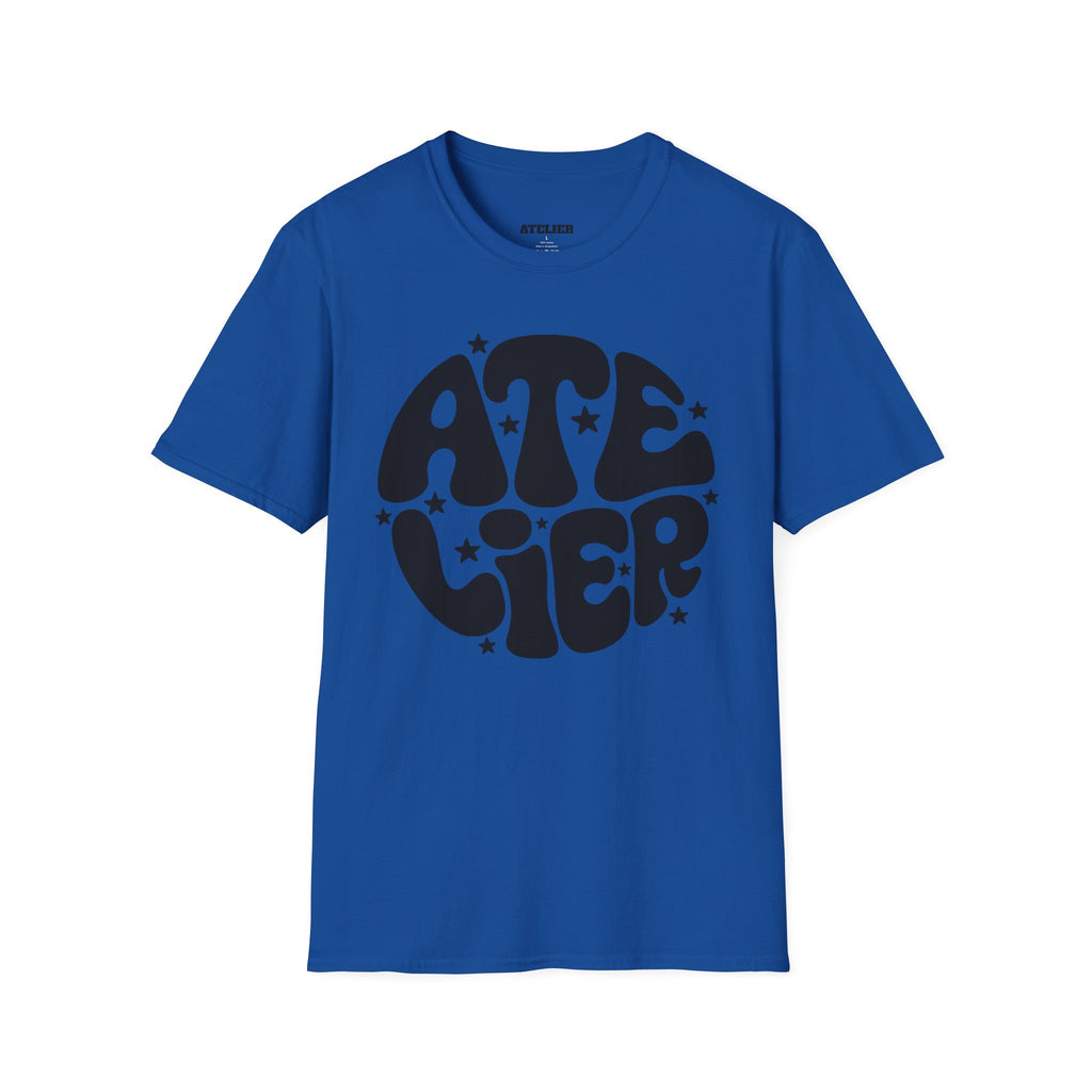 T-Shirt — Retro 'Atelier' Bubble Logo Tee