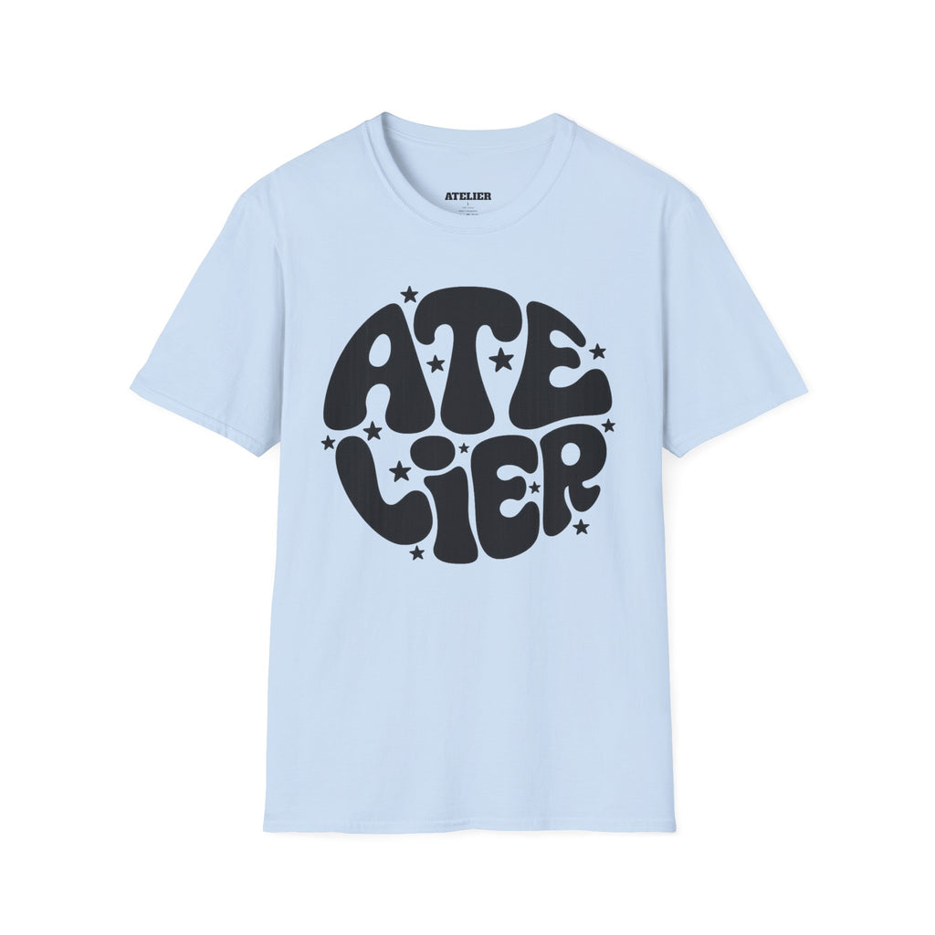 T-Shirt — Retro 'Atelier' Bubble Logo Tee
