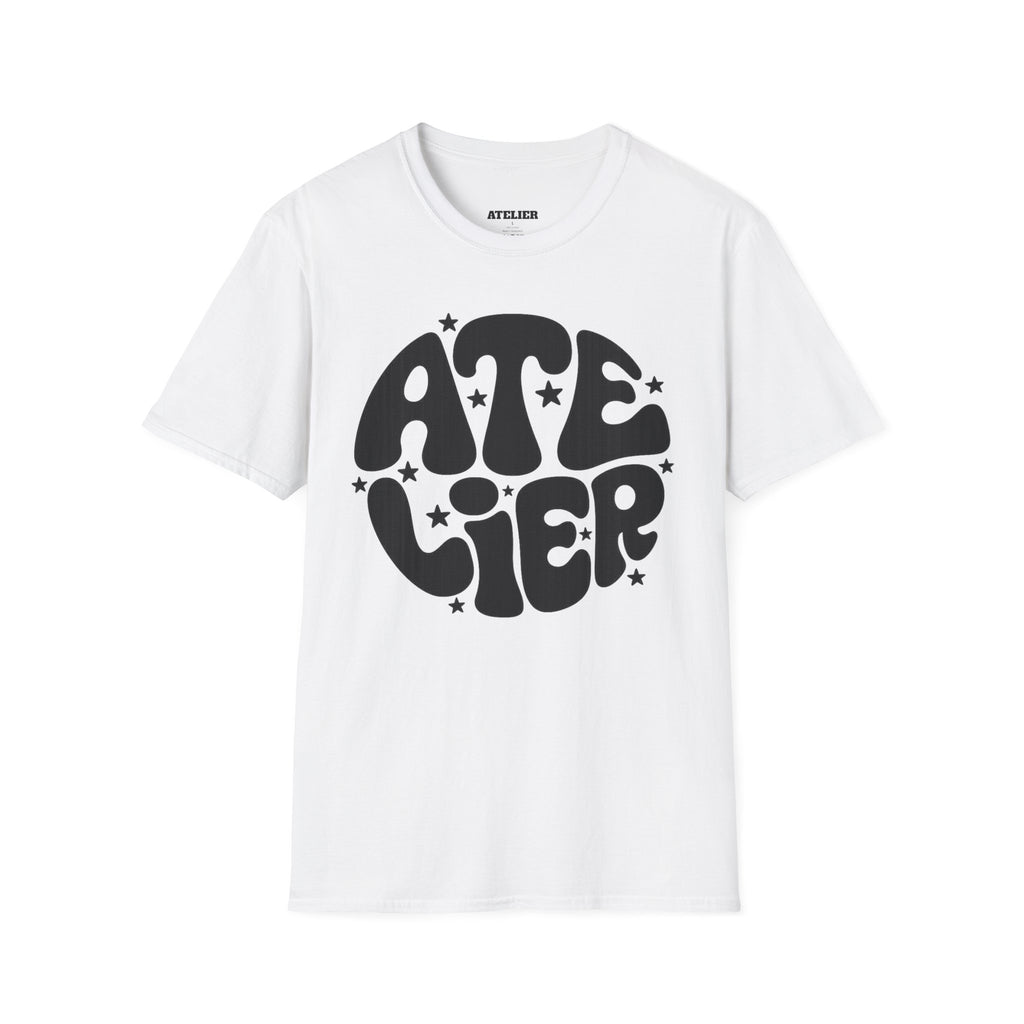 T-Shirt — Retro 'Atelier' Bubble Logo Tee